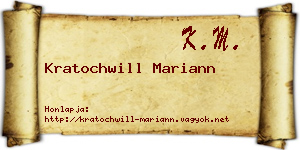 Kratochwill Mariann névjegykártya