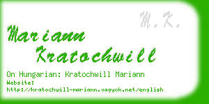mariann kratochwill business card